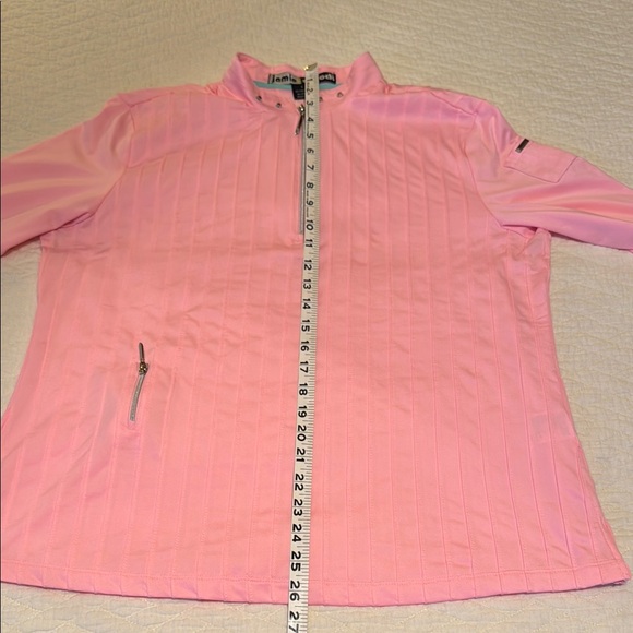 Jamie Sadock Pink Quarter-Zip Pullover with Studded Mock Neck - Picture 6 of 7